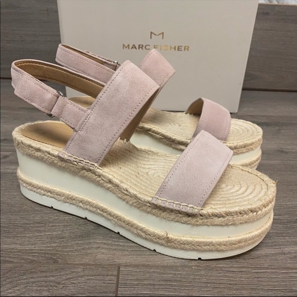 Marc FisherGallia Suede Espadrille Platform Sandals 7.5